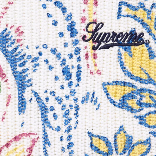 Supreme Printed Paisley Sweater - White (front)
