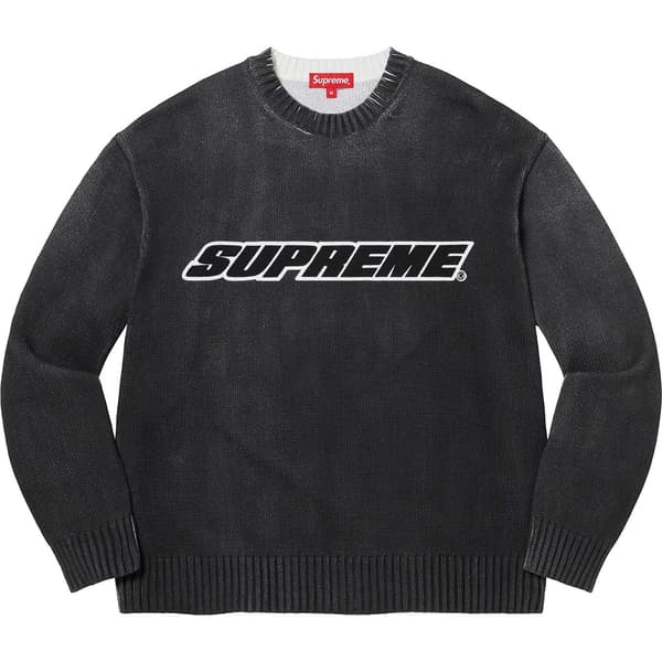 Supreme Printed Washed Sweater - Black (front)