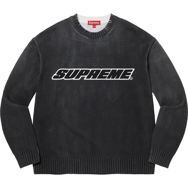 Supreme Printed Washed Sweater - Black (front)