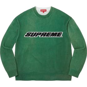Supreme Printed Washed Sweater Olive