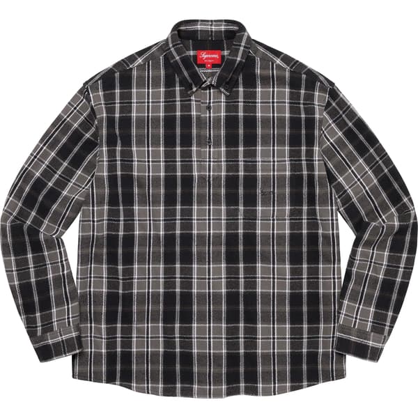 Supreme Pullover Plaid Flannel Shirt - Black (front)