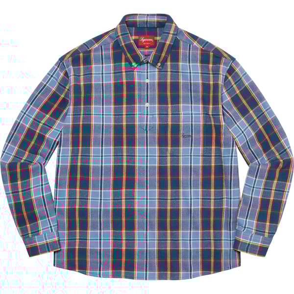 Supreme Pullover Plaid Flannel Shirt - Blue (front)