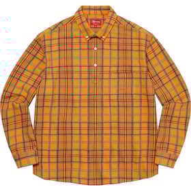 Supreme Pullover Plaid Flannel Shirt Gold