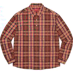 Supreme Pullover Plaid Flannel Shirt Pink