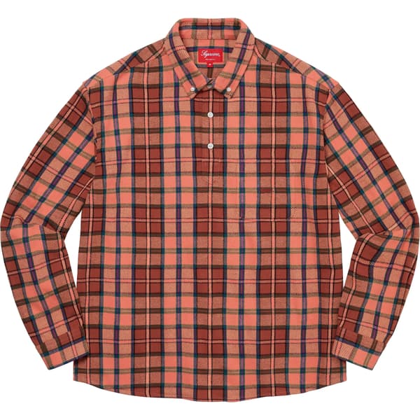Supreme Pullover Plaid Flannel Shirt - Pink (front)