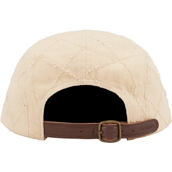 Supreme Punched Denim Camp Cap - Dyed Beige (front)