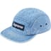 Supreme Punched Denim Camp Cap - Washed Indigo (front)