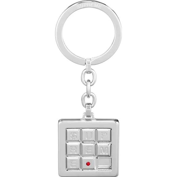 Supreme Puzzle Keychain - Silver (front)