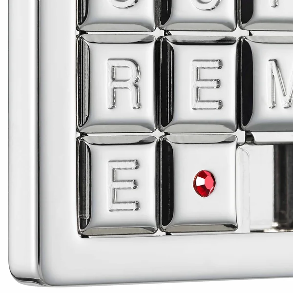 Supreme Puzzle Keychain - Silver (front)