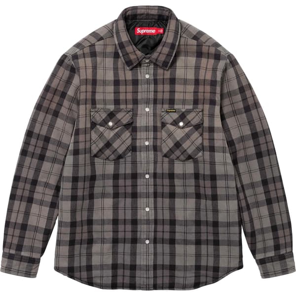 Supreme Quilted Flannel Snap Shirt - Black (front)
