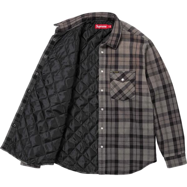 Supreme Quilted Flannel Snap Shirt - Black (front)