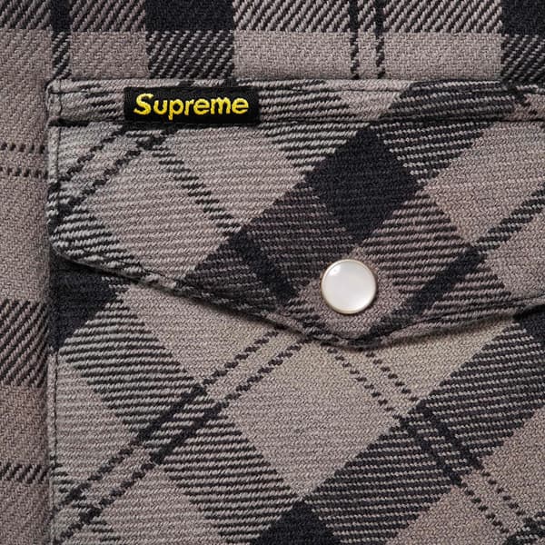 Supreme Quilted Flannel Snap Shirt - Black (front)