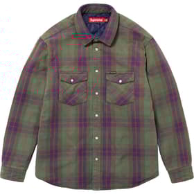 Supreme Quilted Flannel Snap Shirt Green