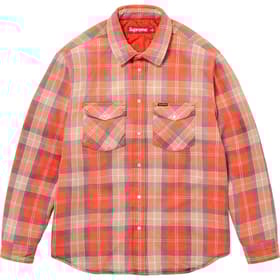 Supreme Quilted Flannel Snap Shirt Orange
