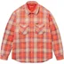 Supreme Quilted Flannel Snap Shirt - Orange (front)