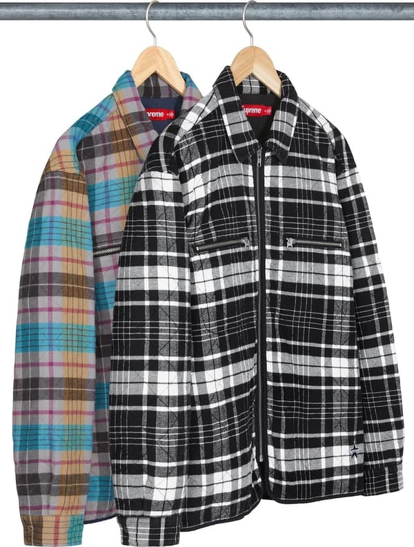 Supreme Quilted Flannel Zip Up Shirt - Product Image
