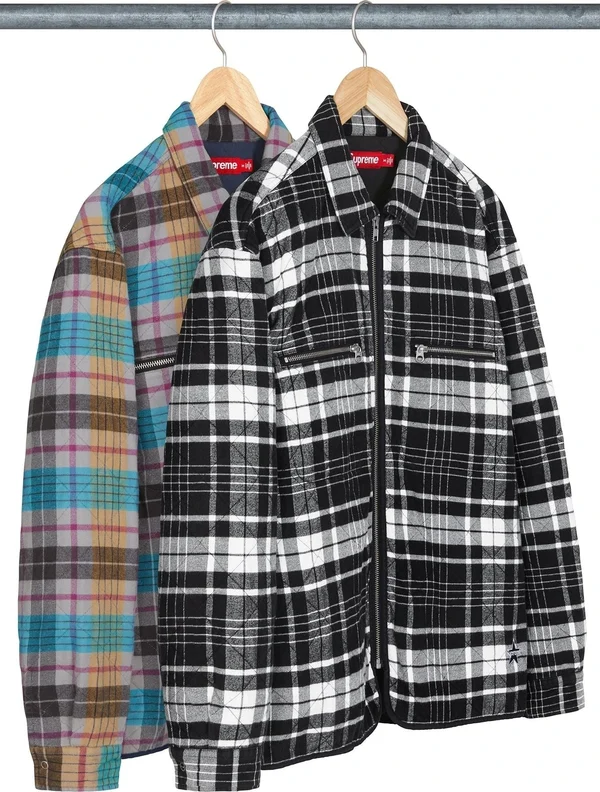 Supreme Quilted Flannel Zip Up Shirt - Product Image