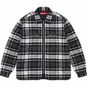 Supreme Quilted Flannel Zip Up Shirt Black