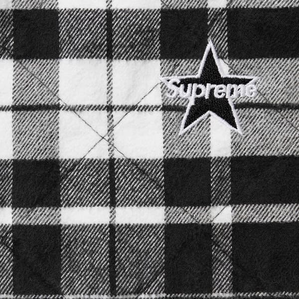 Supreme Quilted Flannel Zip Up Shirt - Black (front)