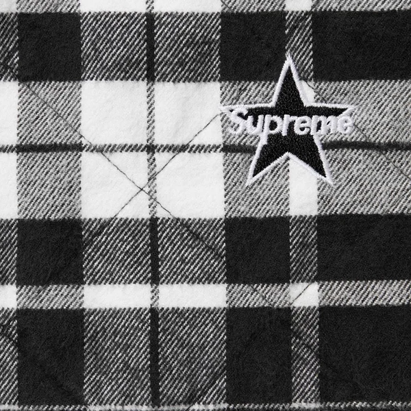 Supreme Quilted Flannel Zip Up Shirt - Black (front)