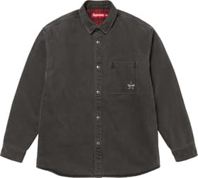 Supreme Quilted Lined Denim Snap Shirt Black