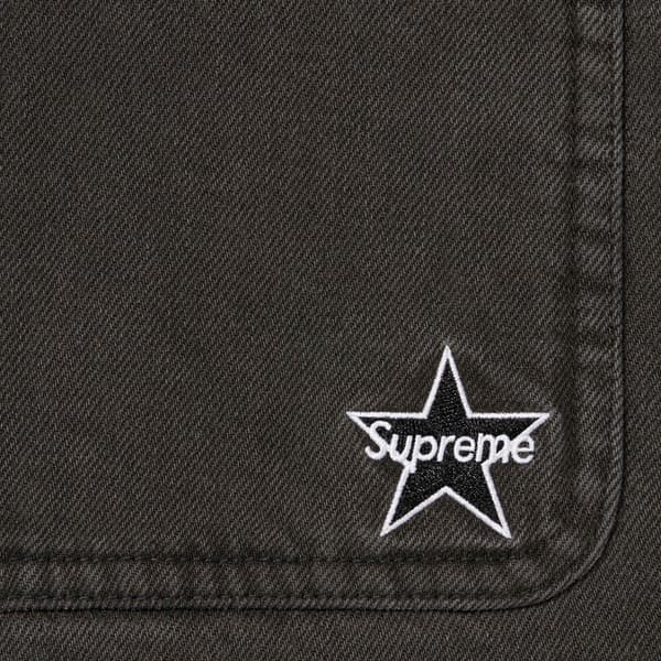 Supreme Quilted Lined Denim Snap Shirt - Black (front)