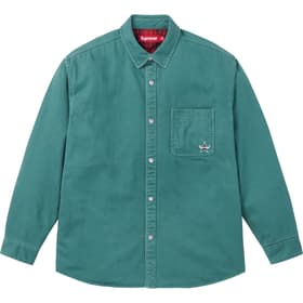 Supreme Quilted Lined Denim Snap Shirt Dusty Teal