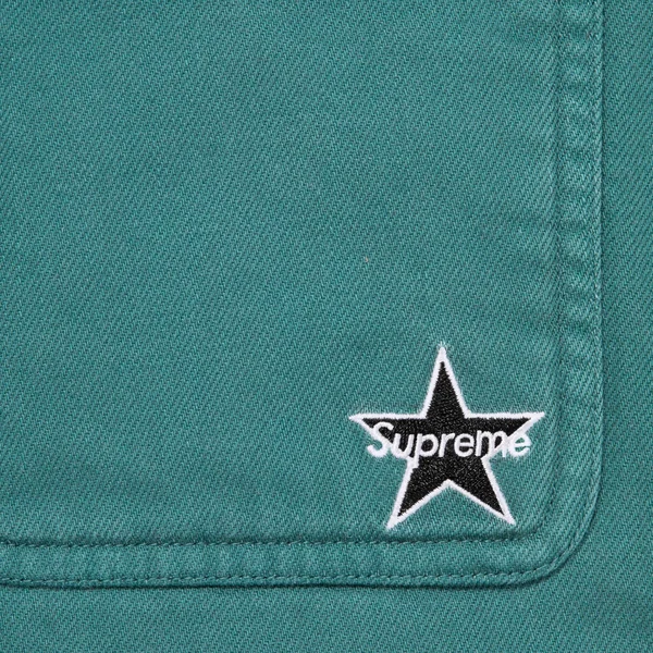 Supreme Quilted Lined Denim Snap Shirt - Dusty Teal (front)