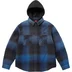 Supreme Quilted Lined Hooded Flannel Shirt - Blue Plaid (front)