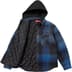 Supreme Quilted Lined Hooded Flannel Shirt - Blue Plaid (front)