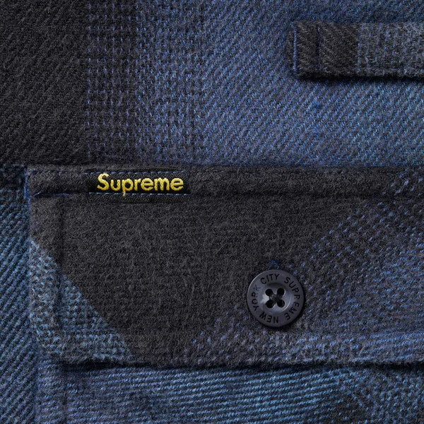 Supreme Quilted Lined Hooded Flannel Shirt - Blue Plaid (front)