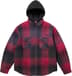 Supreme Quilted Lined Hooded Flannel Shirt - Red Plaid (front)