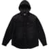 Supreme Quilted Lined Hooded Velvet Shirt - Black (front)