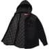 Supreme Quilted Lined Hooded Velvet Shirt - Black (front)
