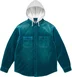 Supreme Quilted Lined Hooded Velvet Shirt - Teal (front)