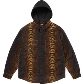 Supreme Quilted Lined Hooded Velvet Shirt Tiger