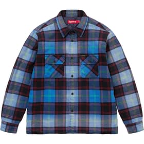 Supreme Quilted Plaid Shirt Blue