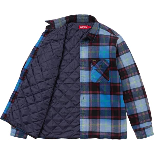Supreme Quilted Plaid Shirt - Blue (front)