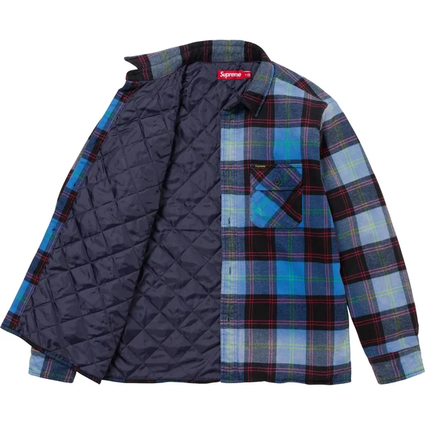 Supreme Quilted Plaid Shirt - Blue (front)