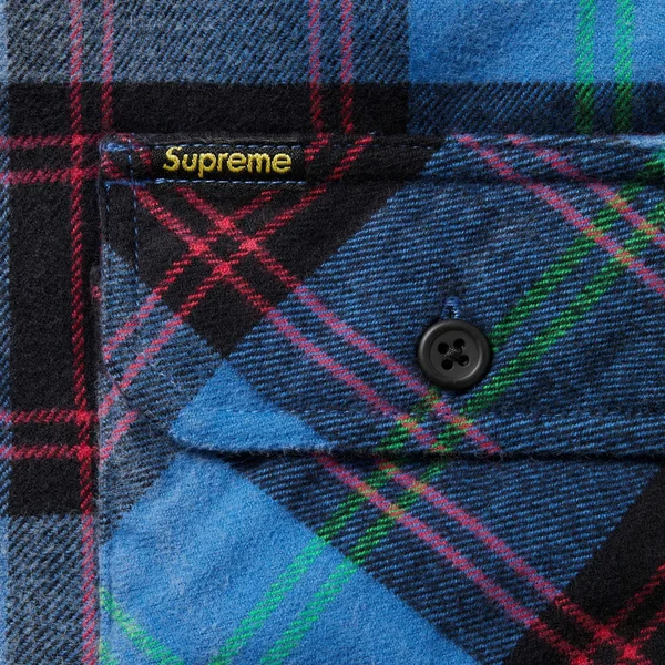 Supreme Quilted Plaid Shirt - Blue (front)