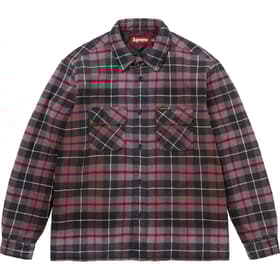 Supreme Quilted Plaid Shirt Grey