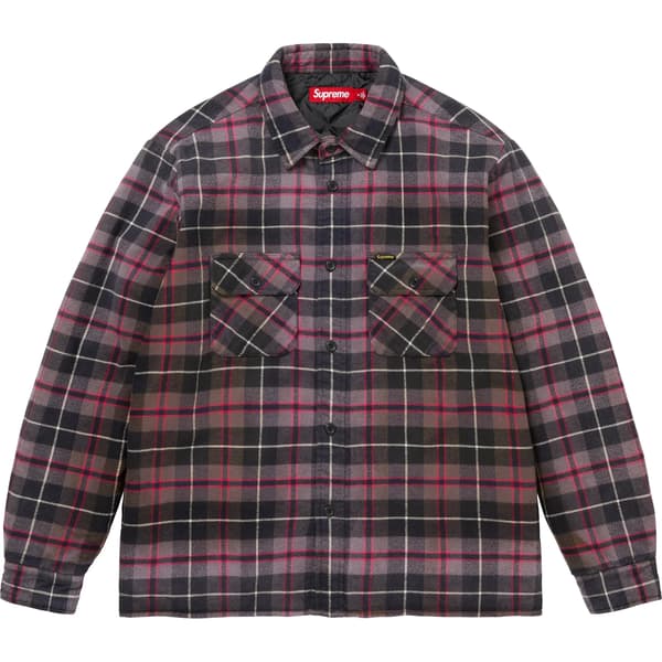 Supreme Quilted Plaid Shirt - Grey (front)