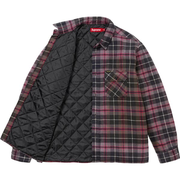 Supreme Quilted Plaid Shirt - Grey (front)