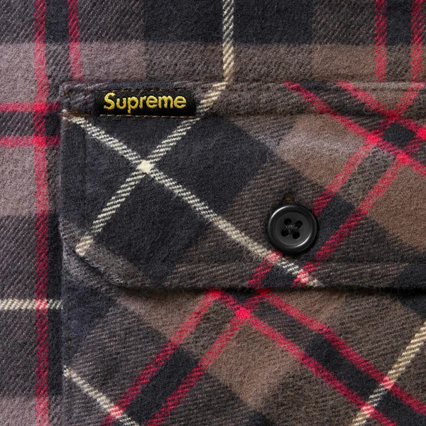 Supreme Quilted Plaid Shirt - Grey (front)