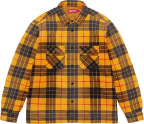 Supreme Quilted Plaid Shirt Yellow