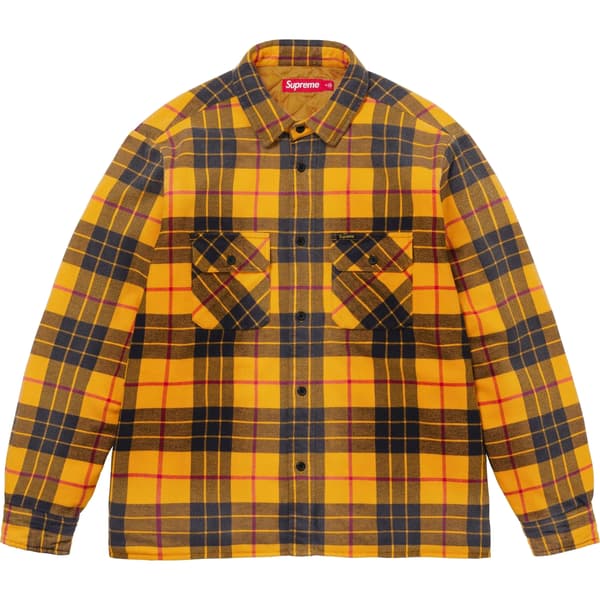 Supreme Quilted Plaid Shirt - Yellow (front)