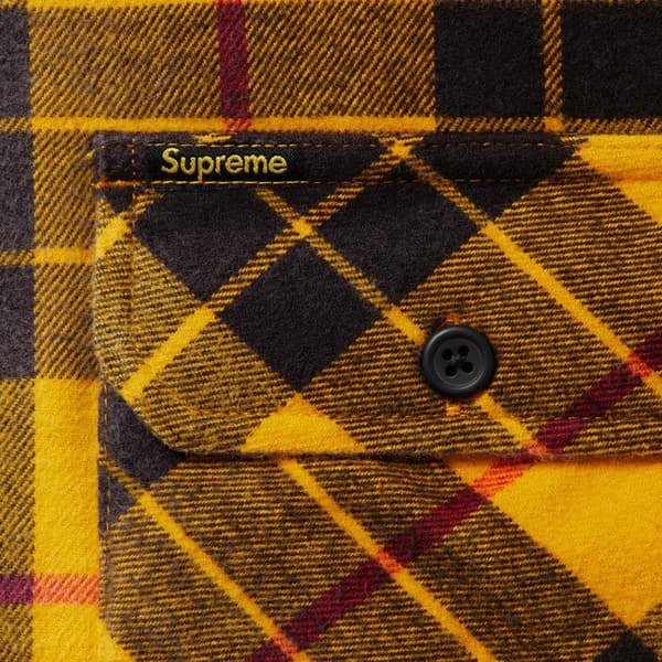 Supreme Quilted Plaid Shirt - Yellow (front)
