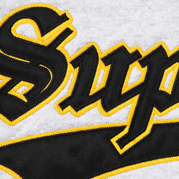 Supreme Quilted Zip Up Hooded Sweatshirt - Ash Grey (front)