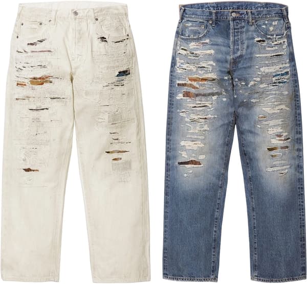 Supreme®/MM6 Maison Margiela Distressed Loose Fit Selvedge Jean - Product Image