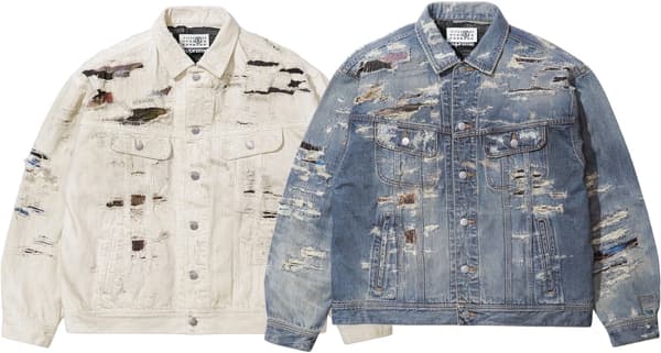 Supreme®/MM6 Maison Margiela Distressed Selvedge Denim Trucker Jacket - Product Image